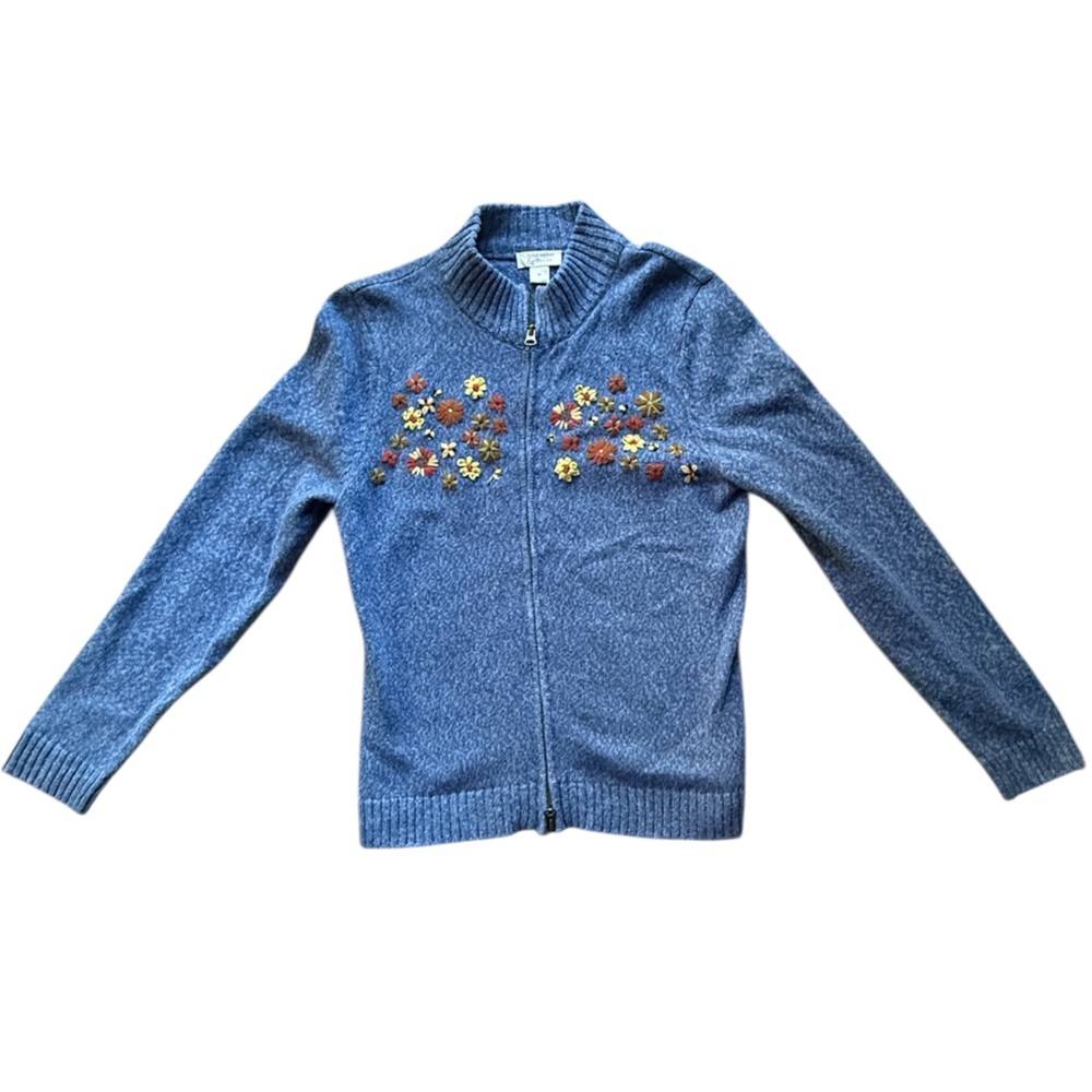 Christopher & Banks Y2K Floral Embroidered Cardigan Sweater Grandmacore Medium